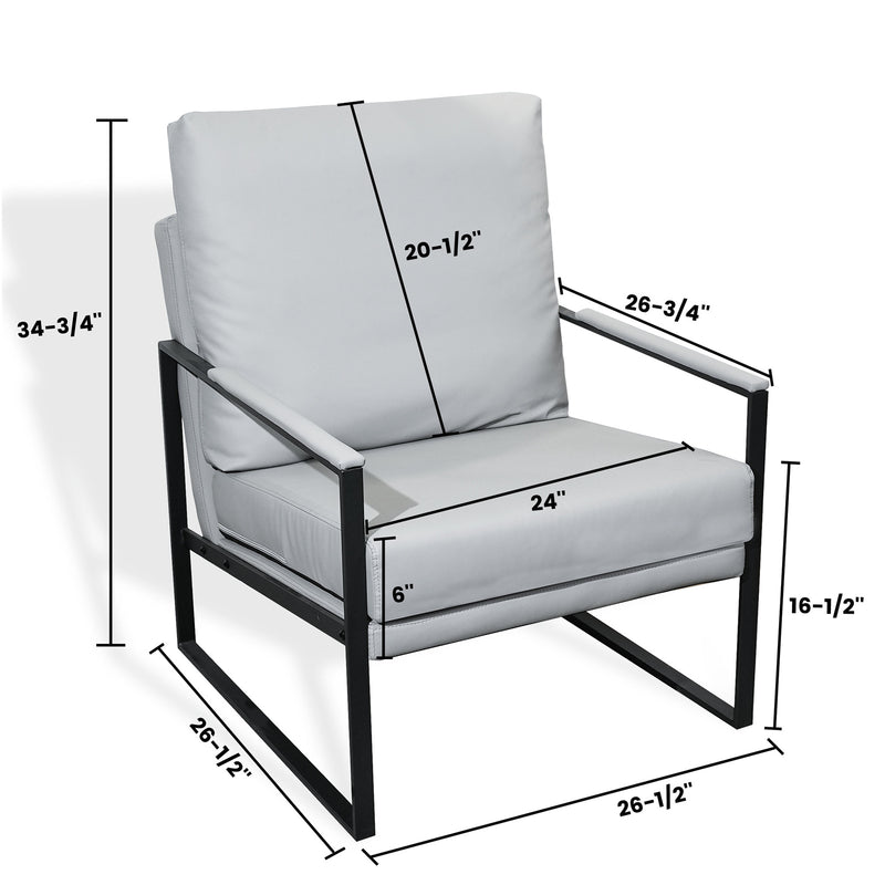 Armchair with Metal Frame