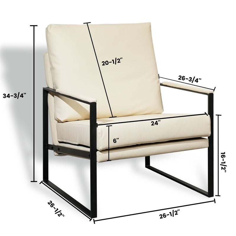 Armchair with Metal Frame
