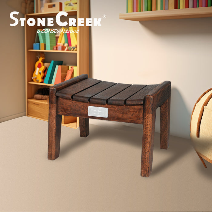 Creative Wood Stool with Curved Seat