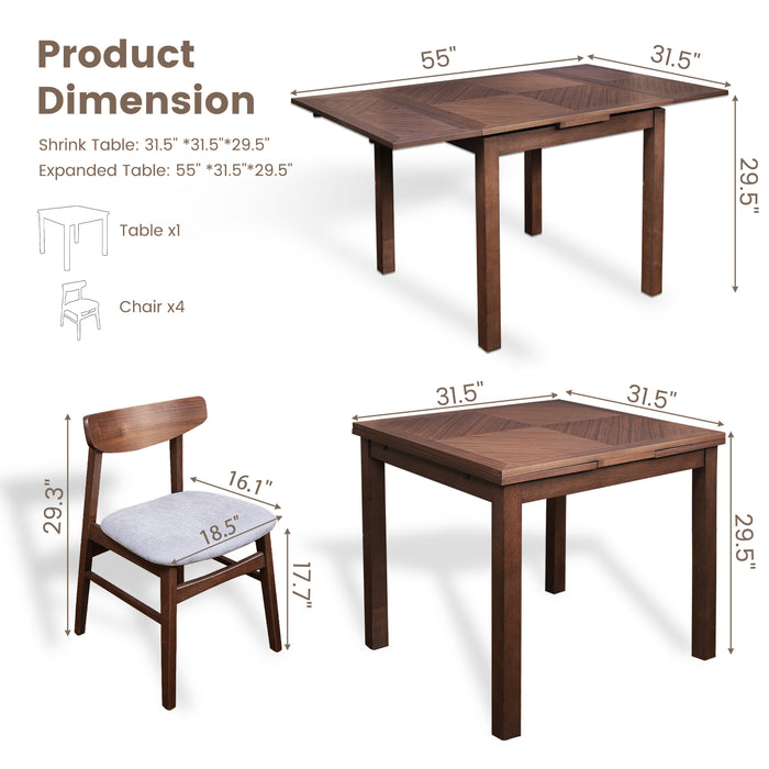 Extendable Dining Table Set