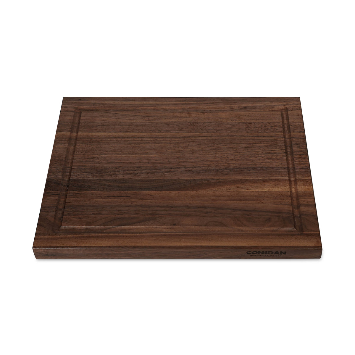 CONSDAN Black Walnut Butcher Block Cutting Board with Invisible