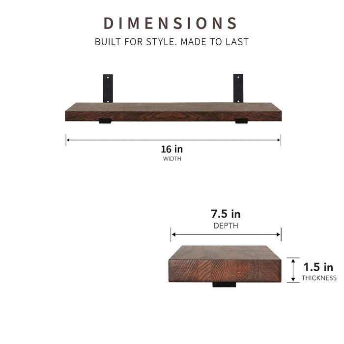Solid Oak Hardwood Floating Shelves