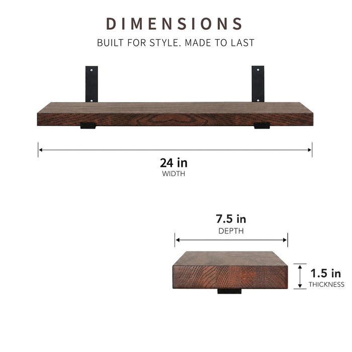 Solid Oak Hardwood Floating Shelves