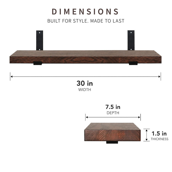 Solid Oak Hardwood Floating Shelves