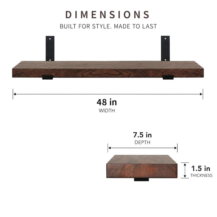 Solid Oak Hardwood Floating Shelves