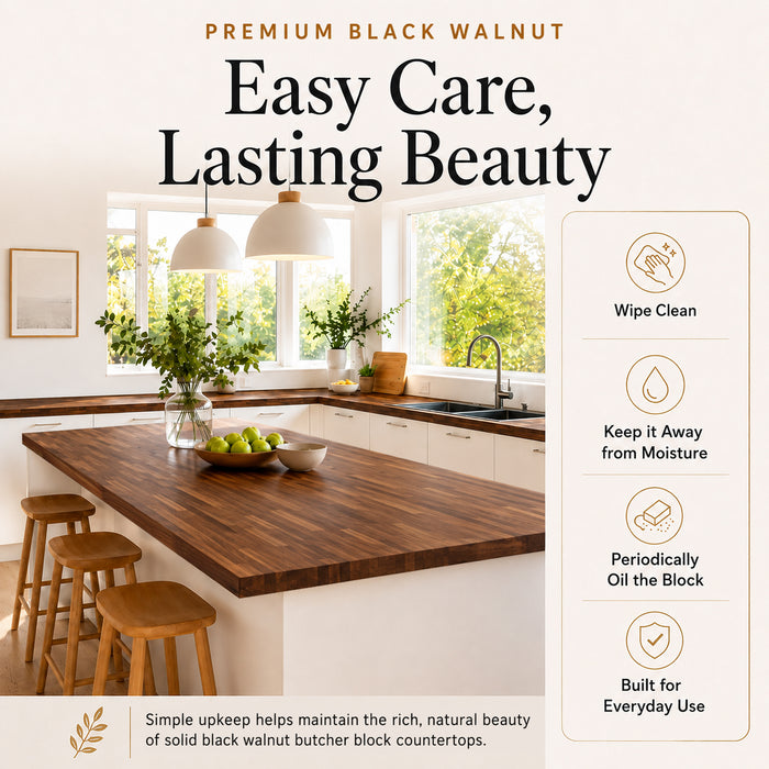 25-inch Black Walnut Butcher Block Countertop