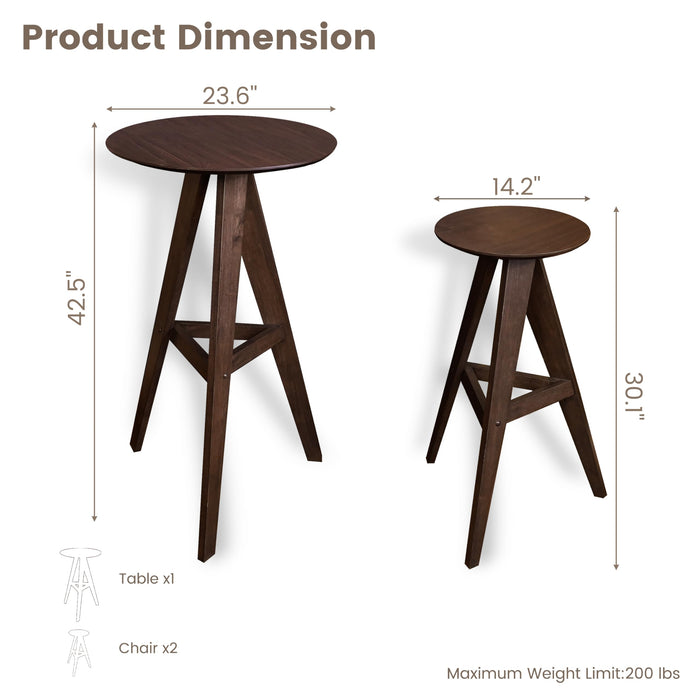 Henrico Counter Height Bar Table and 2 Barstools Set