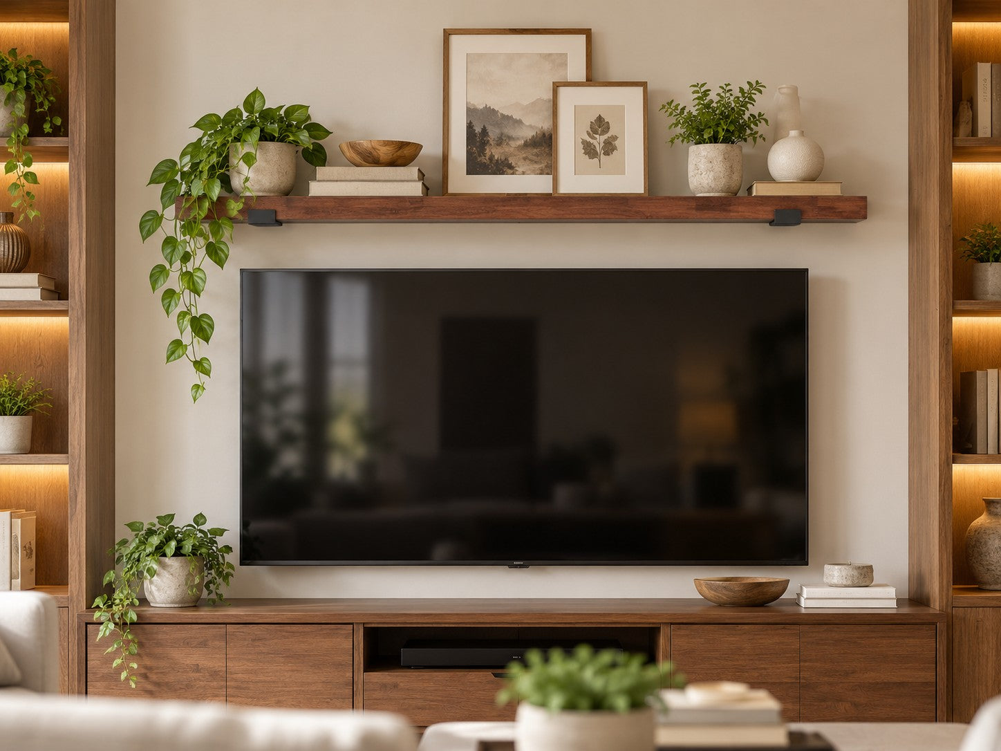 CONSDAN Dark Hard Maple Floating Shelf