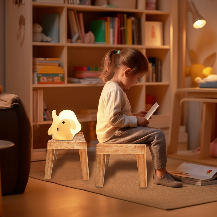 Creative Wood Stool with Curved Seat