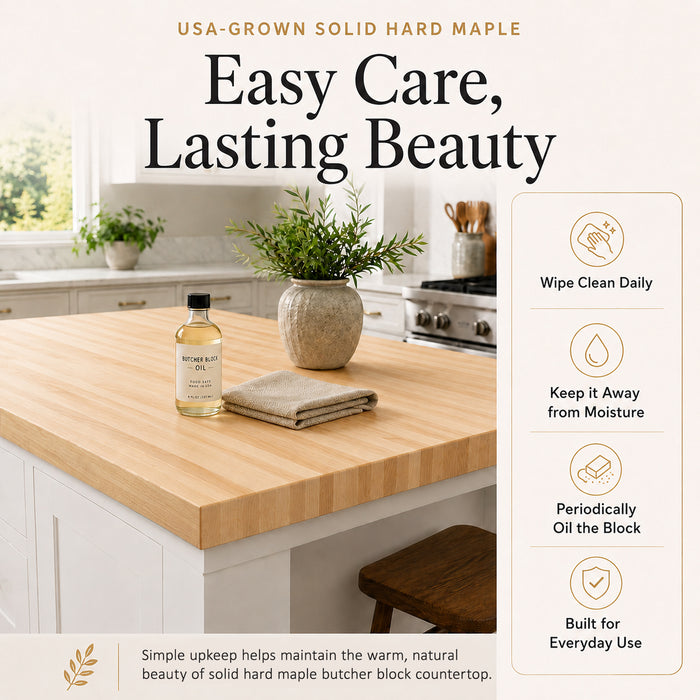25-inch Hard Maple Butcher Block Countertop