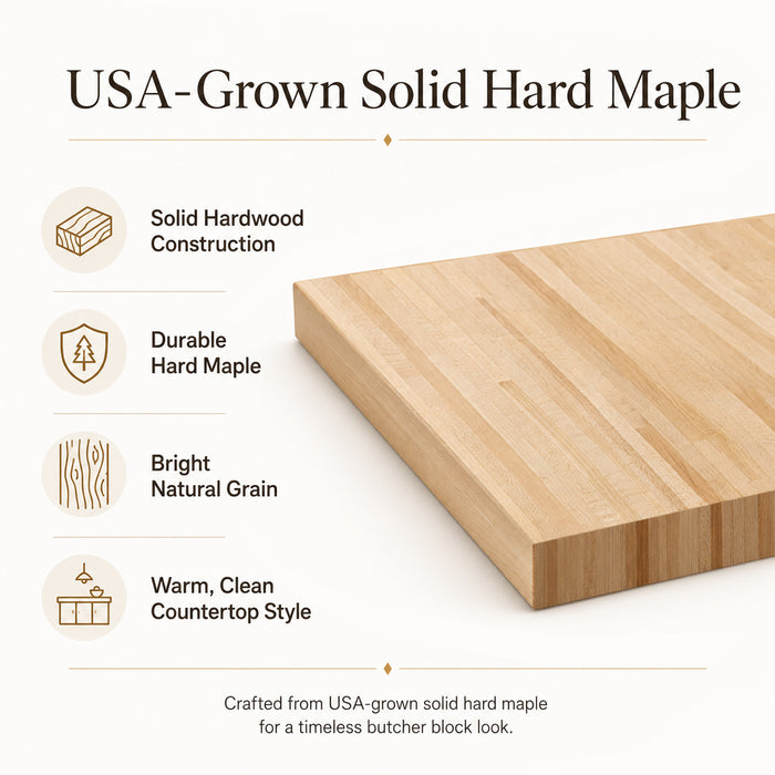 25-inch Hard Maple Butcher Block Countertop