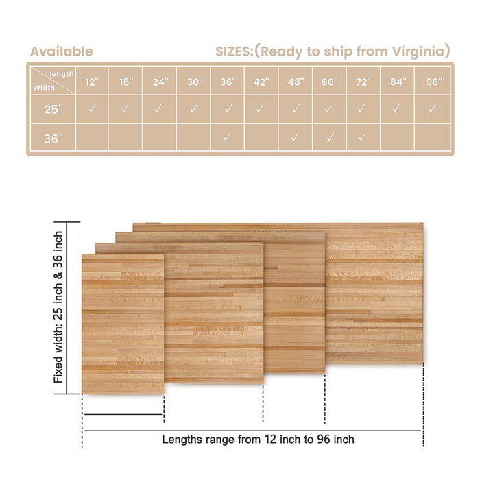 25-inch Hard Maple Butcher Block Countertop