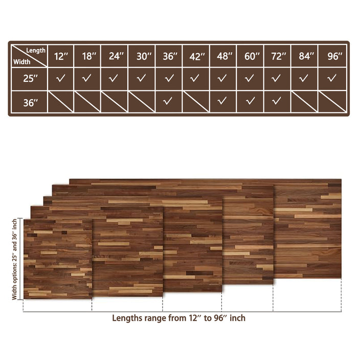 36-inch Black Walnut Butcher Block Island Top