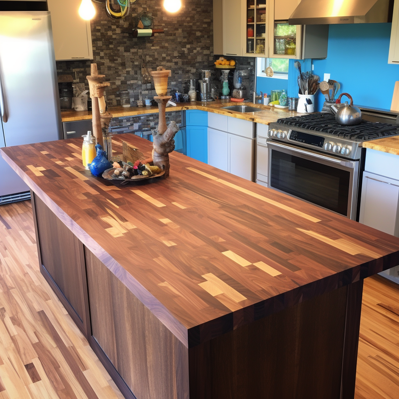 36-inch Black Walnut Butcher Block Island Top