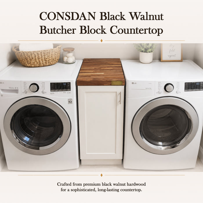 25-inch Black Walnut Butcher Block Countertop