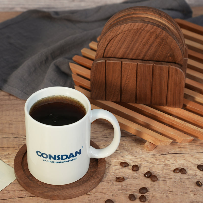 Wood Cup Coasters 6Pcs