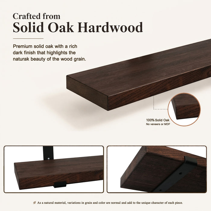 Solid Oak Hardwood Floating Shelves
