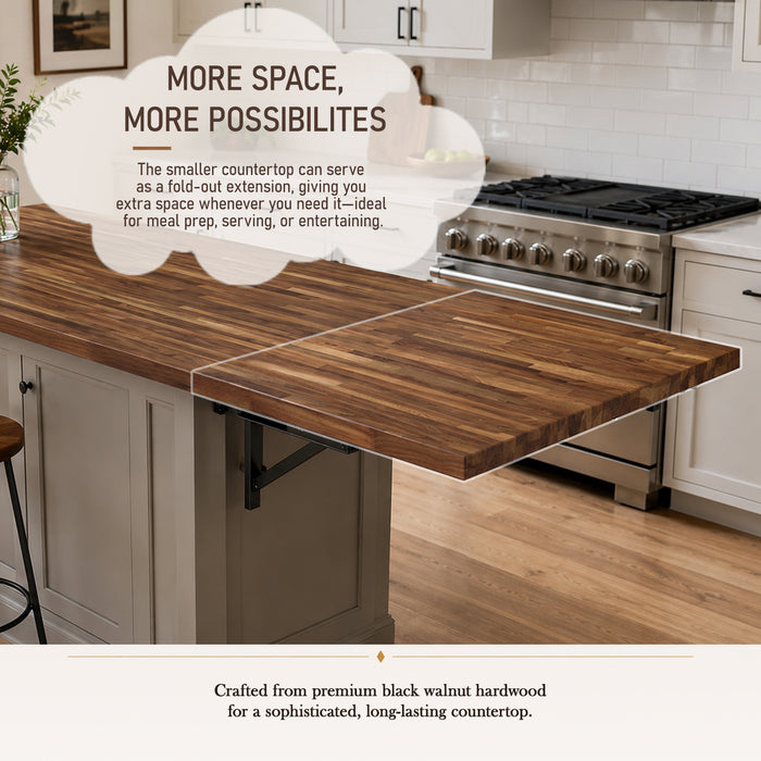 25-inch Black Walnut Butcher Block Countertop