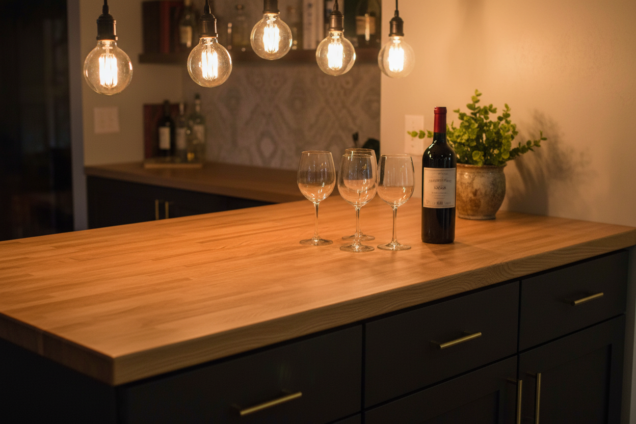 Home Bar Oak Countertop