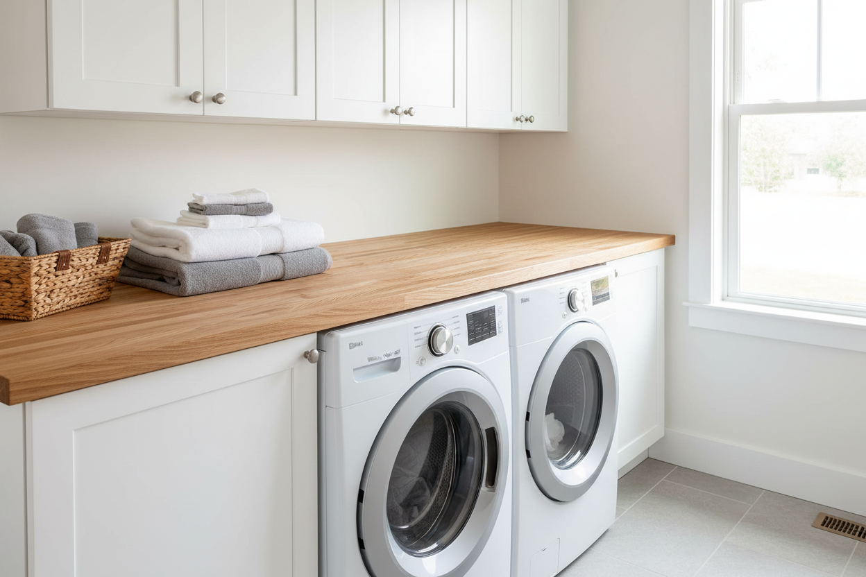 Laundry Room Oak Countertop