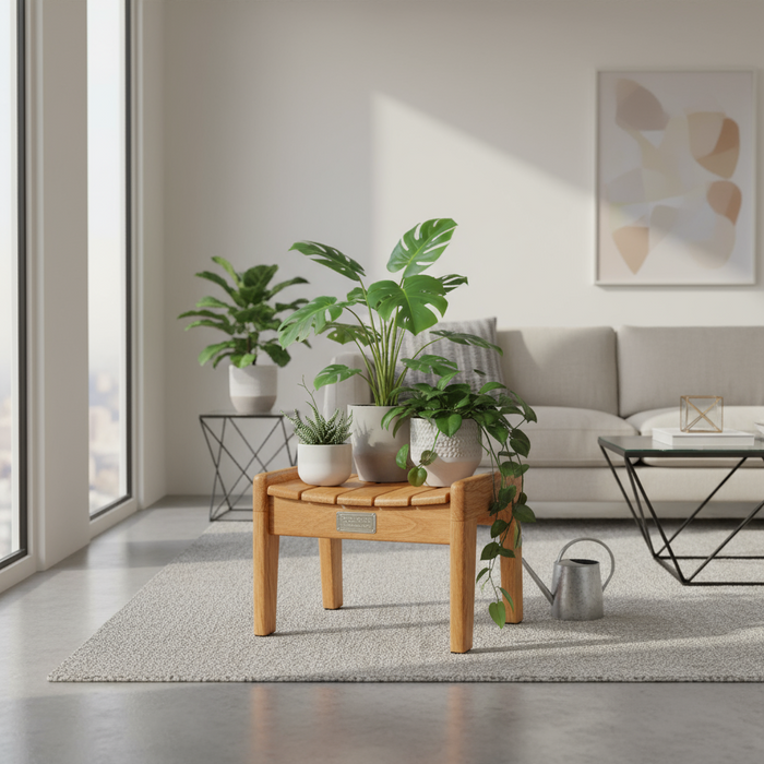 Creative Wood Stool with Curved Seat