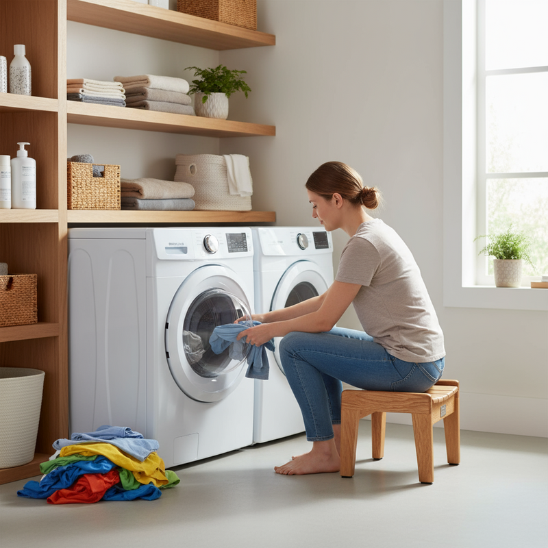 Creative Wood Stool with Curved Seat