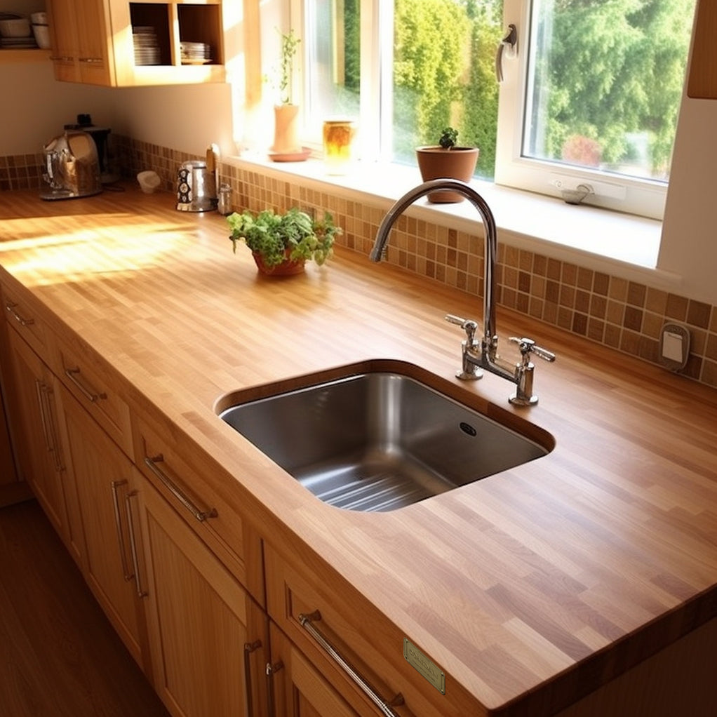 36-inch Solid Oak Butcher Block Island Top - CONSDAN