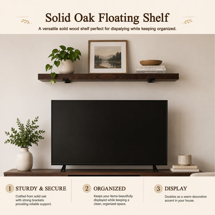 Solid Oak Hardwood Floating Shelves
