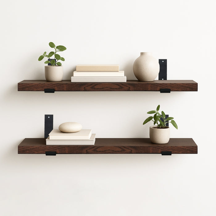 Solid Oak Hardwood Floating Shelves