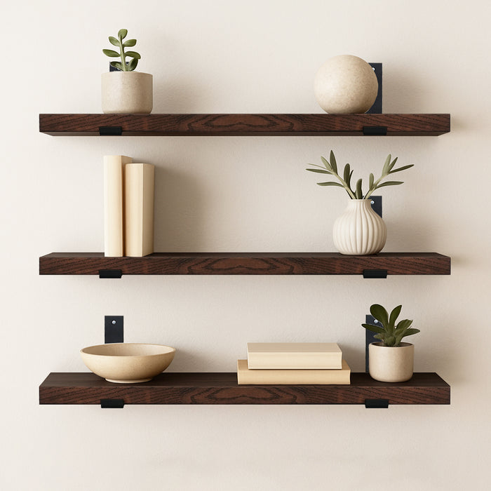 Solid Oak Hardwood Floating Shelves
