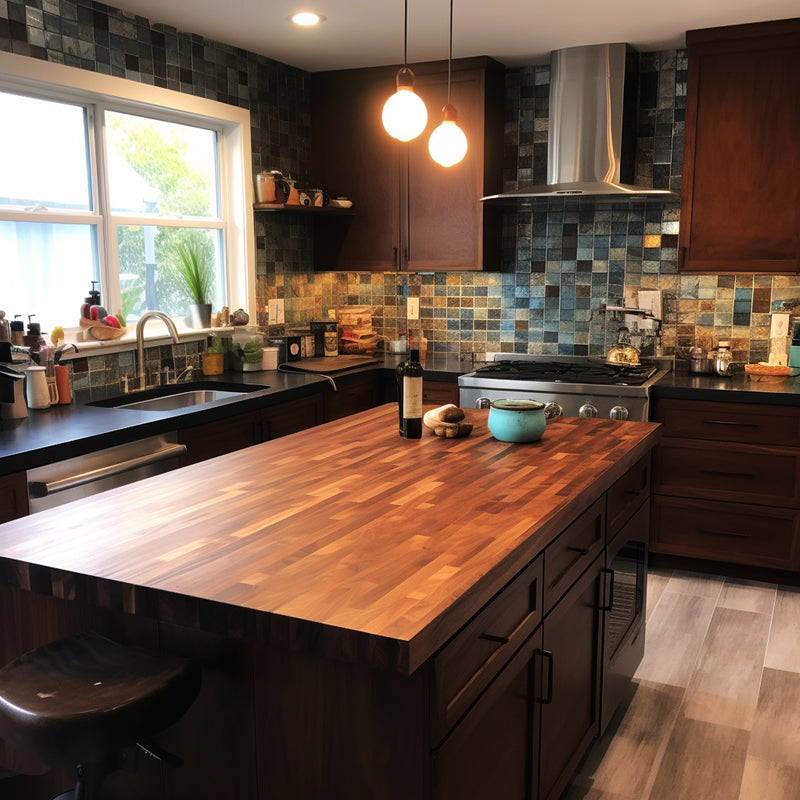 25-inch Black Walnut Butcher Block Countertop