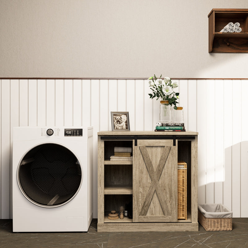 Storage Cabinet with Barn Door