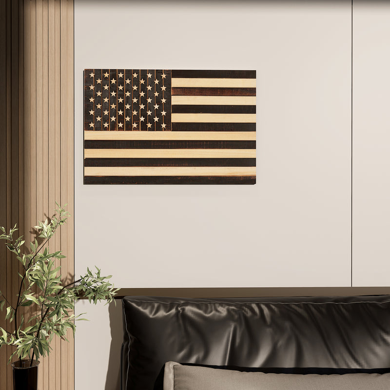 Solid Wood American Flag - Regular Color