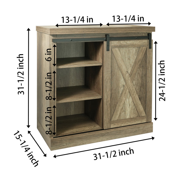Storage Cabinet with Barn Door