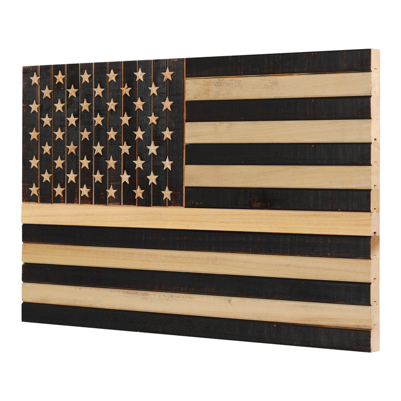 Solid Wood American Flag - Regular Color