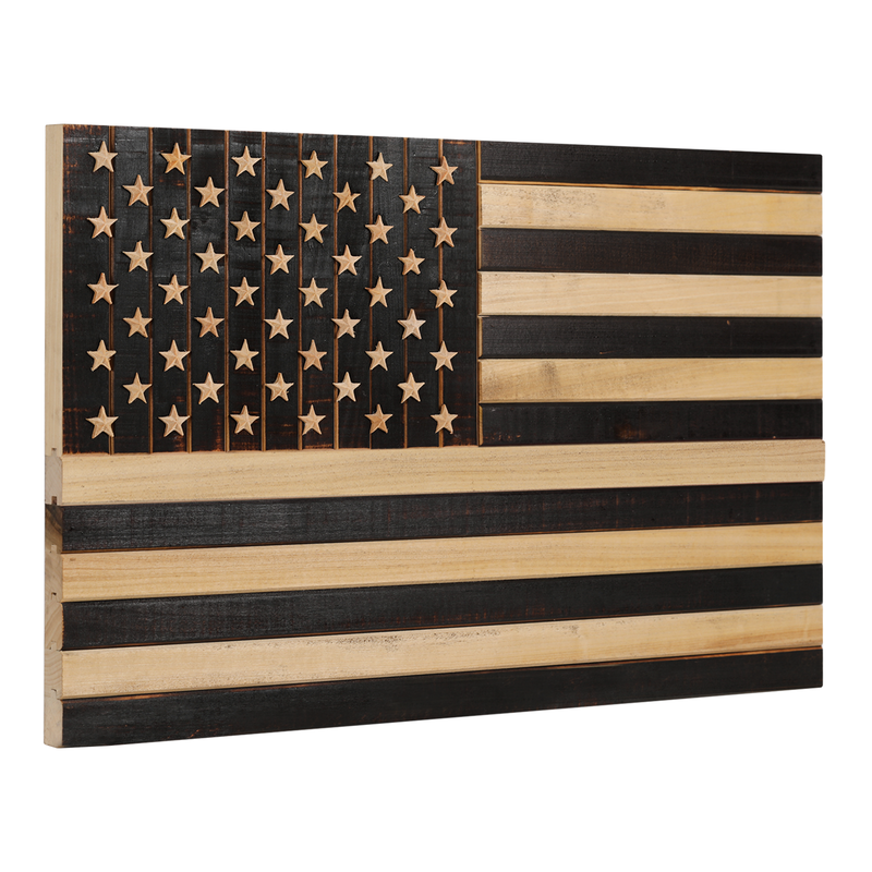 Solid Wood American Flag - Regular Color