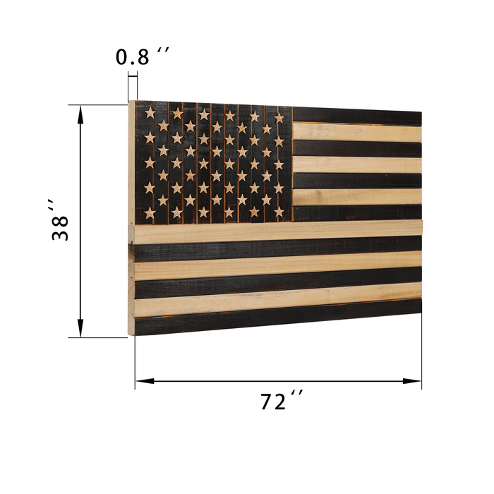 Solid Wood American Flag - Regular Color