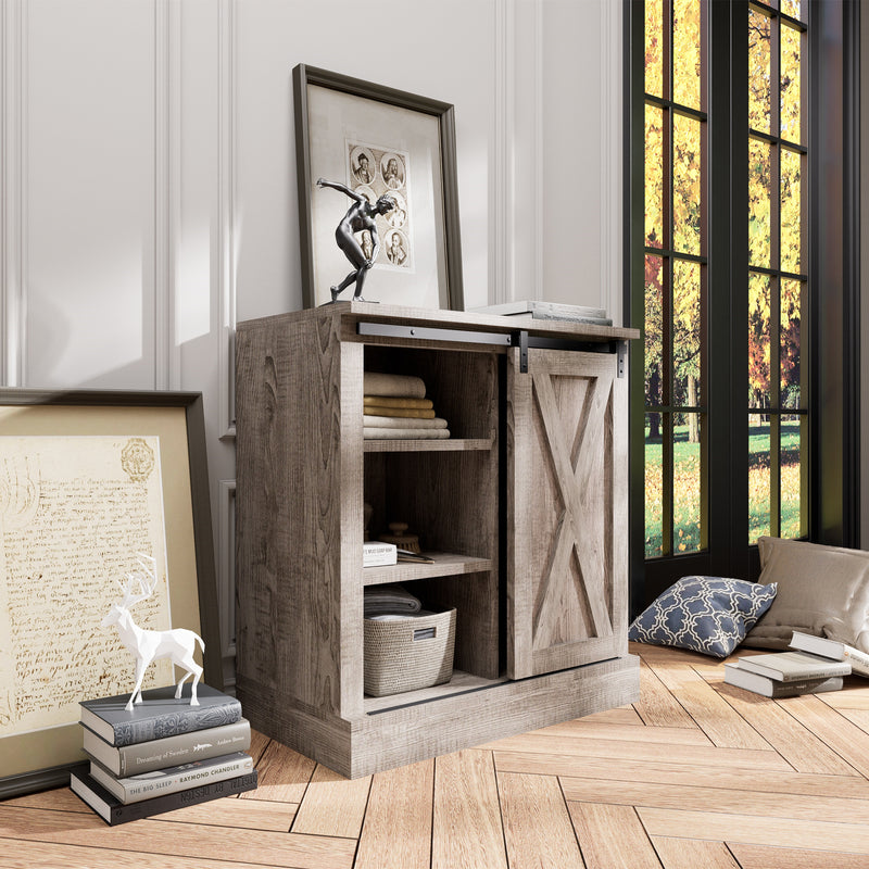 Storage Cabinet with Barn Door