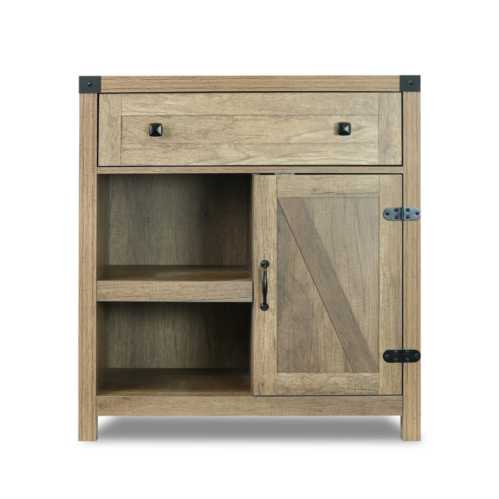 Storage Cabinet with 1 Drawer 1 Door 2 Shelves