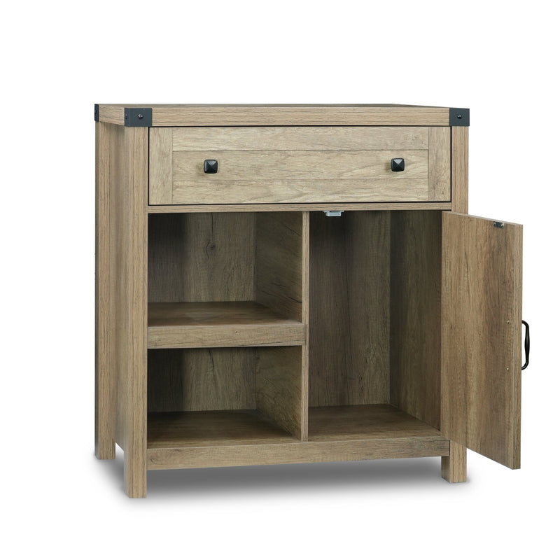 Storage Cabinet with 1 Drawer 1 Door 2 Shelves