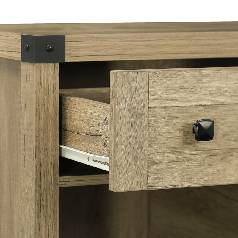 Storage Cabinet with 1 Drawer 1 Door 2 Shelves