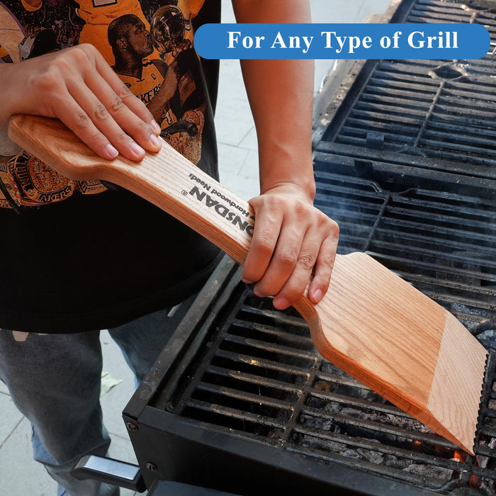 Premium BBQ Scraper for Grill with Great Gift Box - Bristle Free Brush  Cleaner Alternative - Bamboo Wood